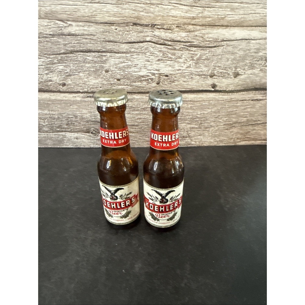 Koehler's Beer - Miniature Bottles -Salt & Pepper Shakers - Erie, PA